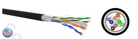 R6FT4YPE23 F/UTP 6 double jacket PVC/PE outdoor - 4x2xAWG 23/1 Fca Drum 500m