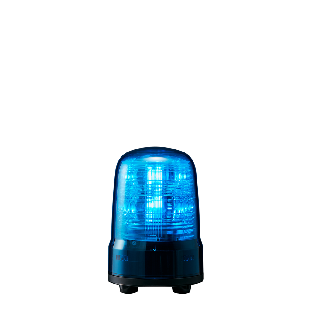 Multi-function LED beacon, IP23, Ø80mm 12-24V DC, cable/blue