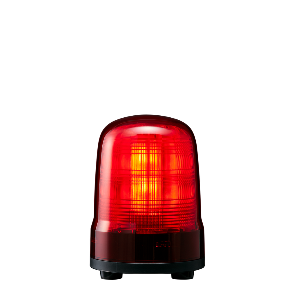 Multi-function LED beacon, IP23, Ø100mm 12-24V DC, cable/red