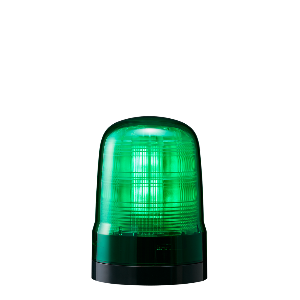 Multi-function LED beacon, IP66, Ø100mm 12-24V DC, terminal block/buzzer/green