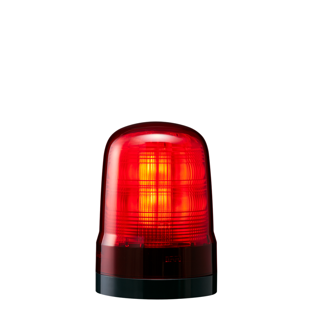 Multi-function LED beacon │ IP66 │ Ø100mm │ 100-240V AC │ terminal block │ buzzer │ red