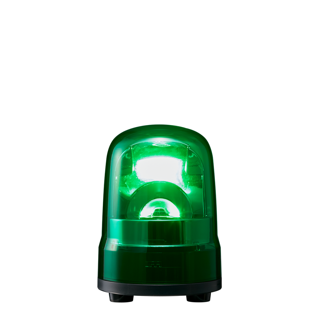 LED rotatation beacon, IP66, Ø100mm 12-24V DC, terminal block/green