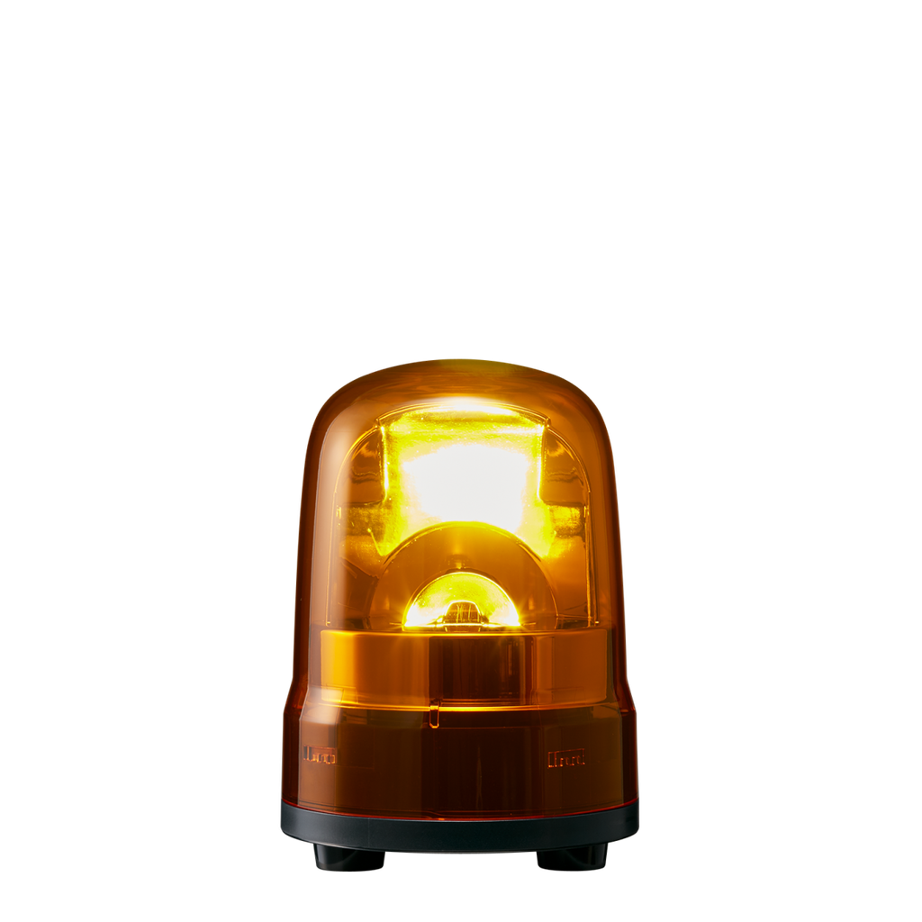 LED rotation beacon, IP66, Ø100mm 100-240V AC, terminal block/yellow