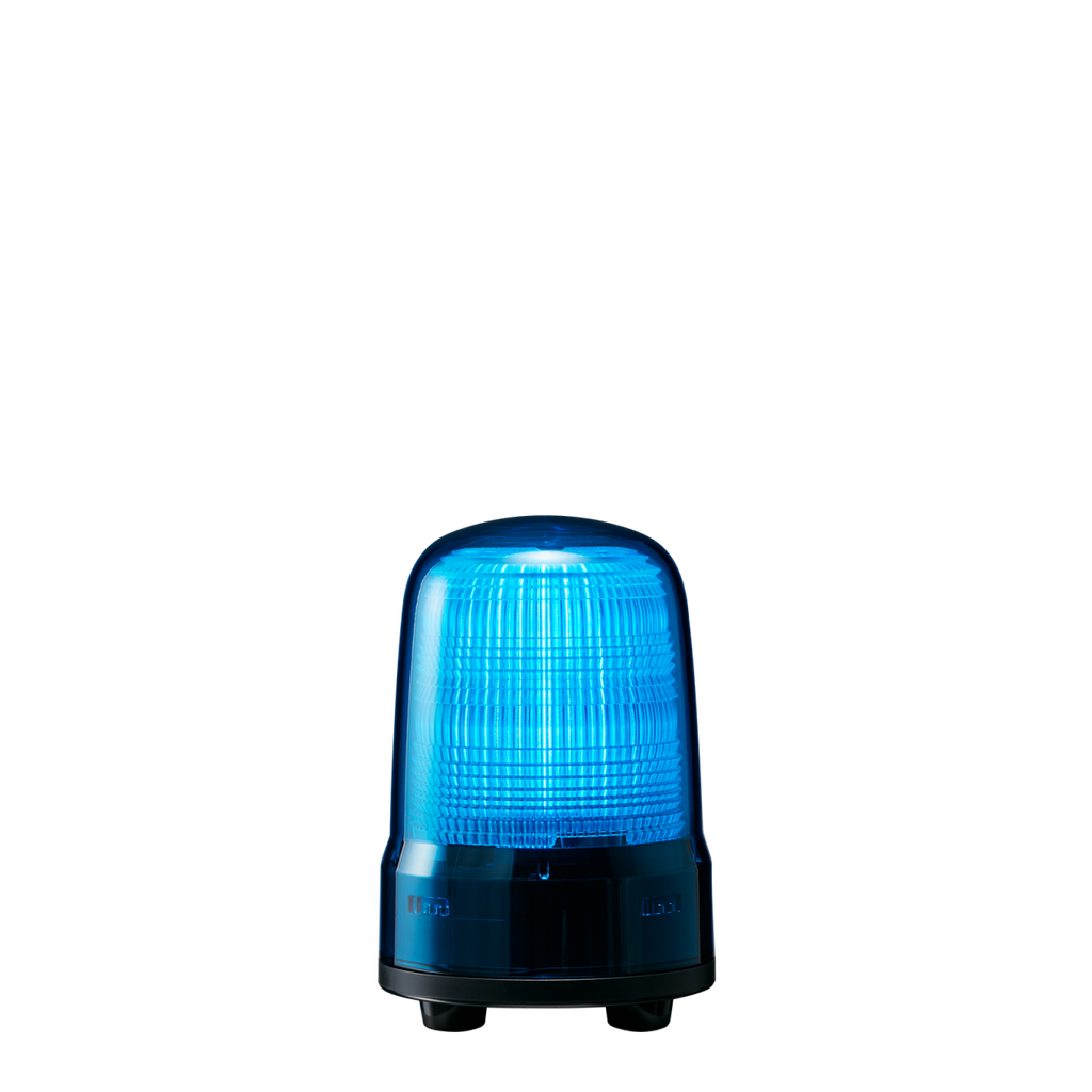LED steady/flash beacon, IP23, Ø80mm 12-24V DC, cable/blue