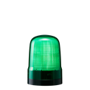 LED steady/flash beacon, IP66, Ø100mm 12-24V DC, terminal block/buzzer/green