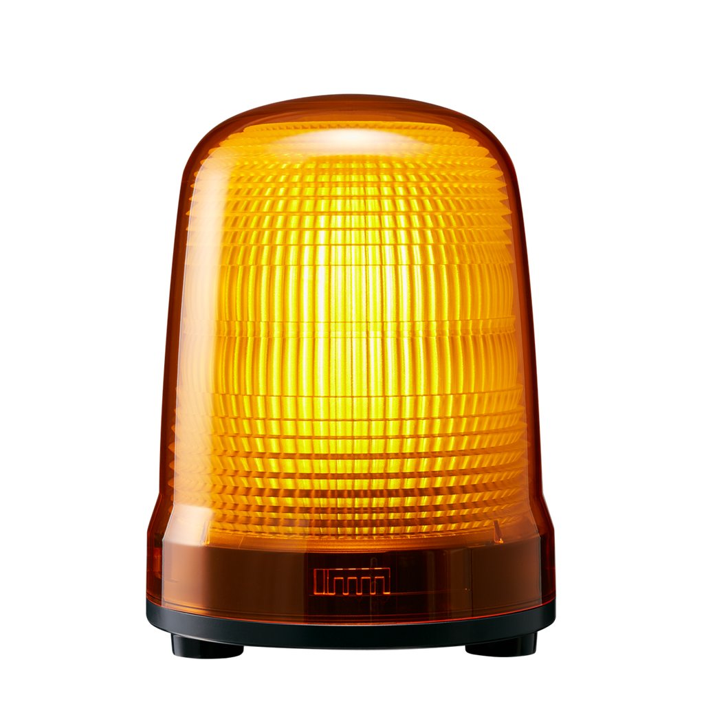 LED steady/flash beacon, IP23, Ø150mm 12-24V DC, cable/yellow