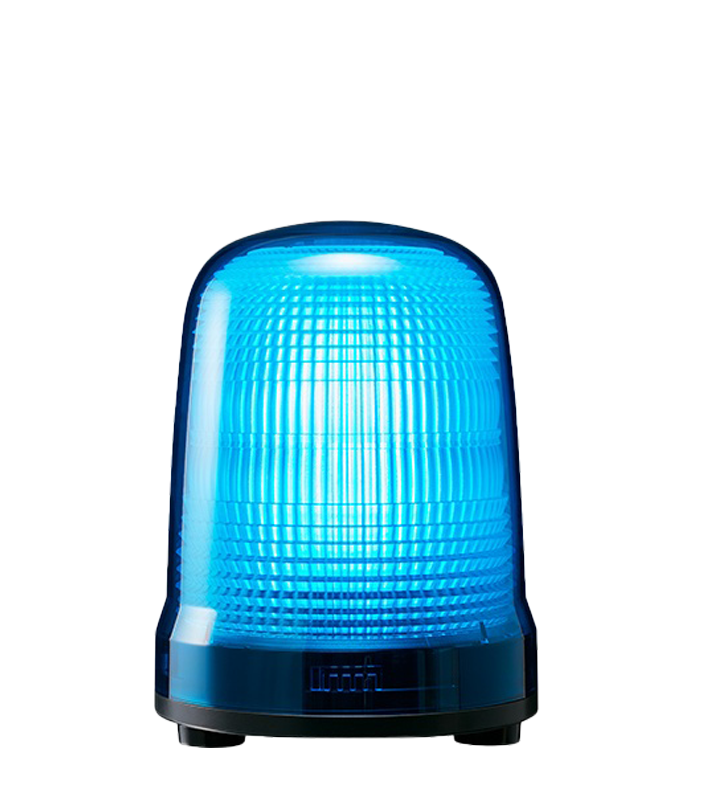 LED steady/flash beacon, IP23, Ø150mm 100-240V AC, cable/blue