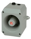 Elektronische multitoonsirene │ stemopname │ aluminium │ max. 112dB @ 1m │ 10-30V DC │ grijs
