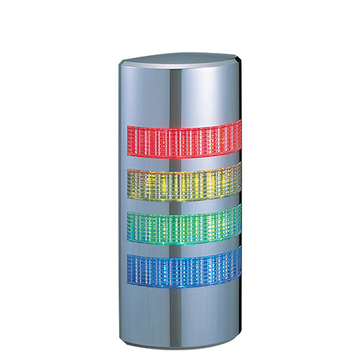 LED signaaltoren │ flash en zoemer │ wandmontage │ 24V AC/DC │ chroom finish │ rood/amber/groen/blauw