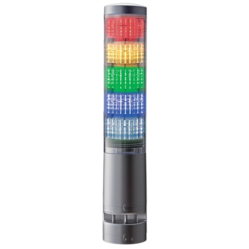 Colonne lumineuse LED LA6 │ module sonore/flash │ montage direct │ Ø60mm │ 24V DC │ IP54 | argent │ RVB