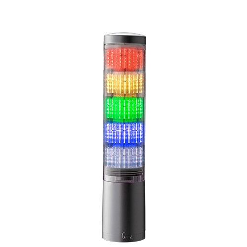 LED signal tower, Ø60mm, 24V DC, multikleur, direct mount, IP65, silver
