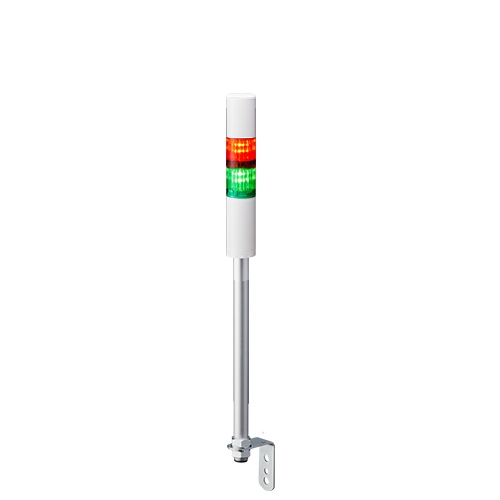 LED signal tower, Ø40mm, 24V DC, pole mount/cable, flash/buzzer, off-white