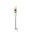LED signal tower, Ø40mm, 24V DC, pole mount/cable, flash/buzzer, off-white