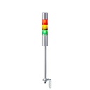 LED signaaltoren LR4 │ flits/buzzer │ paalmontge/kabel │ Ø40mm │ 24V DC │ zilver