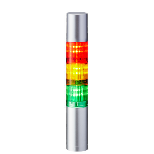 LED signaaltoren LR4 │directe montage │ kabel │ flits/zoemer │ Ø40mm │ 24V DC │ zilver