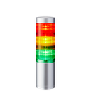 LED signal tower, Ø60mm, 24V DC, direct mount/cable, silver