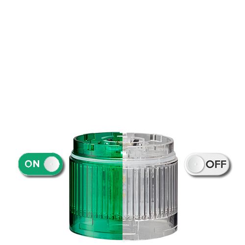 LED module, Ø60mm, green, clear lens