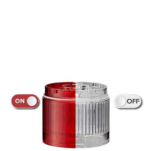 LED module, Ø60mm, red, clear lens