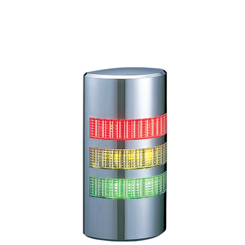 LED signaaltoren │ flash/zoemer │ wandmontage │ 24V AC/DC │ chroom finish │ rood/amber/groen