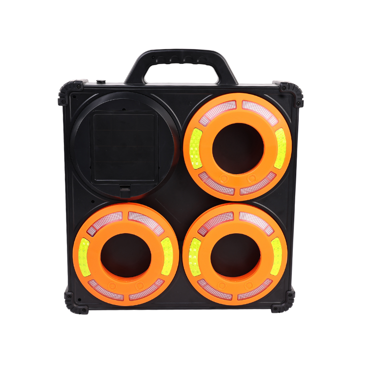 Koffer met 6 LED modules | oranje/rood/blauw/groen | magnetisch | op batterij