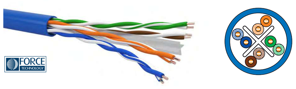Installatiekabel R6UT4H24 - U/UTP 6 LSZH -350MHz - 4x2xAWG 24/1 Cca Drum 500m Blauw