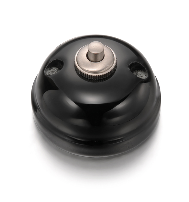 Garby drukknop bol 10A/250V - 24V DC porselein zwart