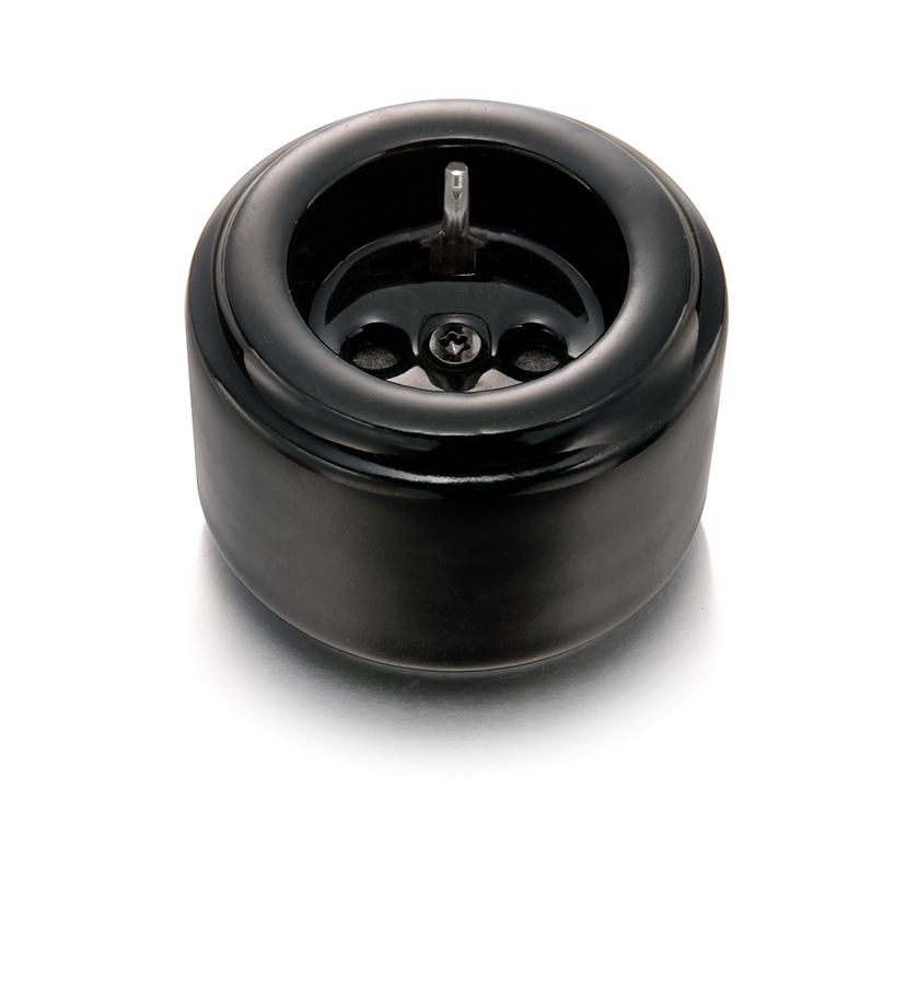 DO surface installation socket with side earth contact Schuko 16A/250V porcelain black