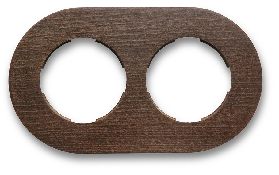 DO opbouw afdekplaat 2 modules hout verdonkerd
