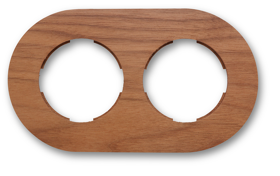 DO opbouw afdekplaat 2 modules hout walnoot