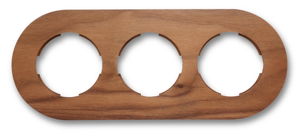 DO installation en saillie plaque de finition 3 modules bois noyer
