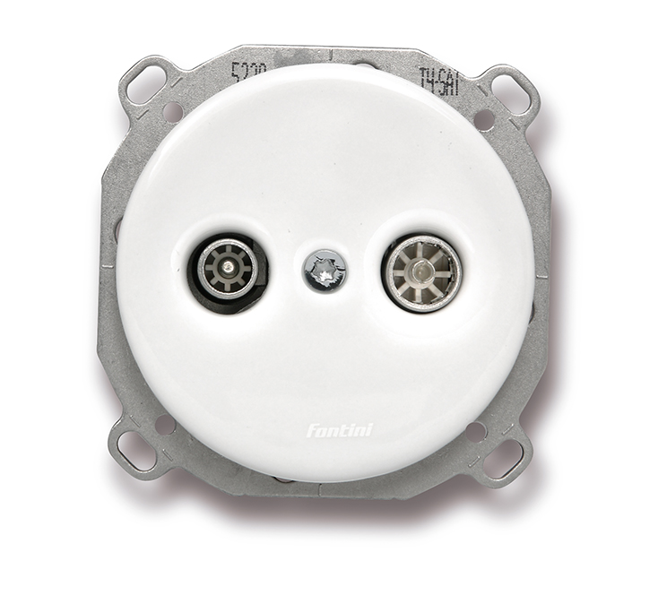 DO fitting installation final socket TV/SAT porcelain white