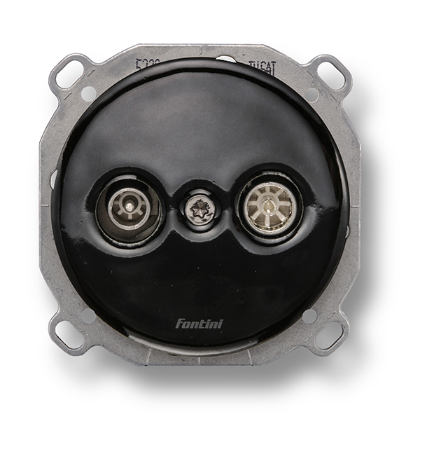 DO fitting installation final socket TV/SAT porcelain black
