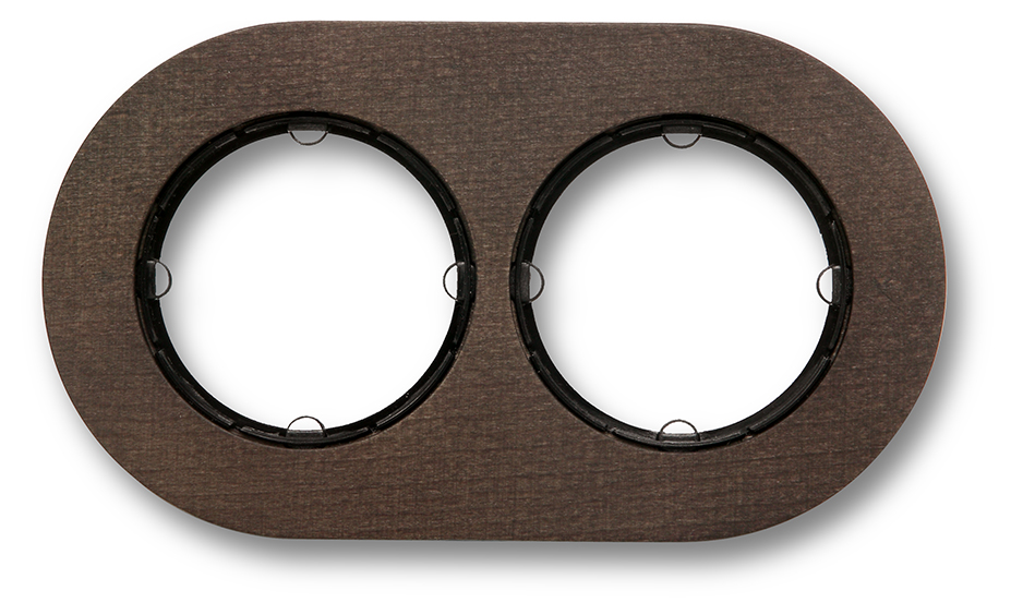 DO installation encastrée plaque de finition 2 modules hêtre obscurci