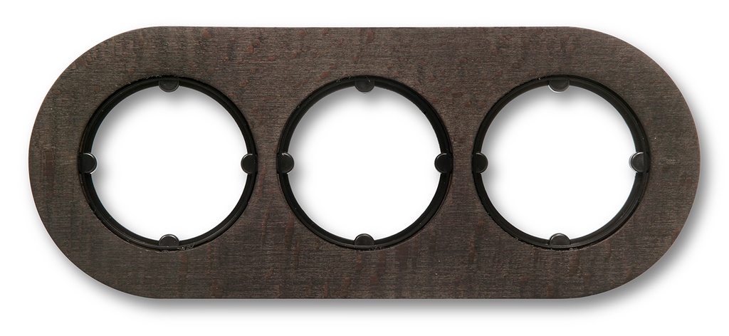 DO inbouw afdekplaat 3 modules hout verdonkerd