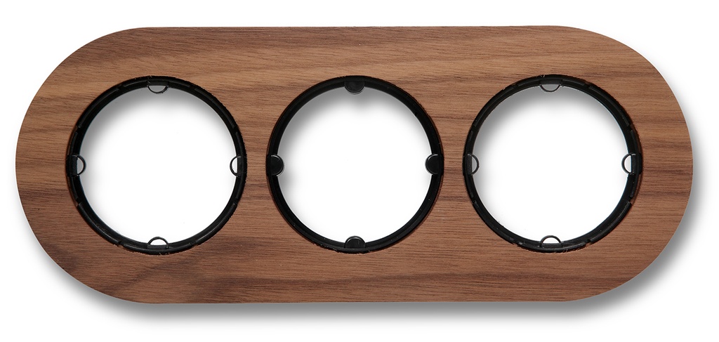 DO inbouw afdekplaat 3 modules hout walnoot