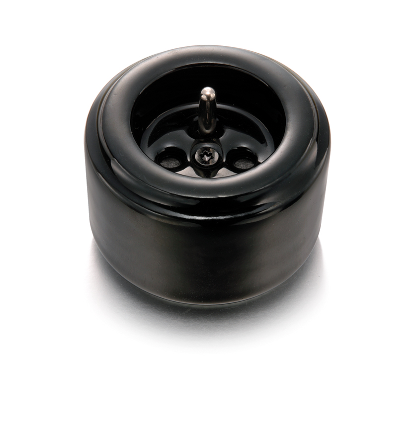 DO opbouw stopcontact met pinaarding 16A/250V porselein zwart