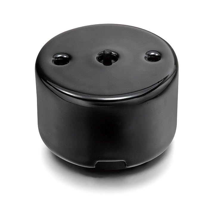 DO installation en saillie double commutateur 10A/250V en porcelaine noire