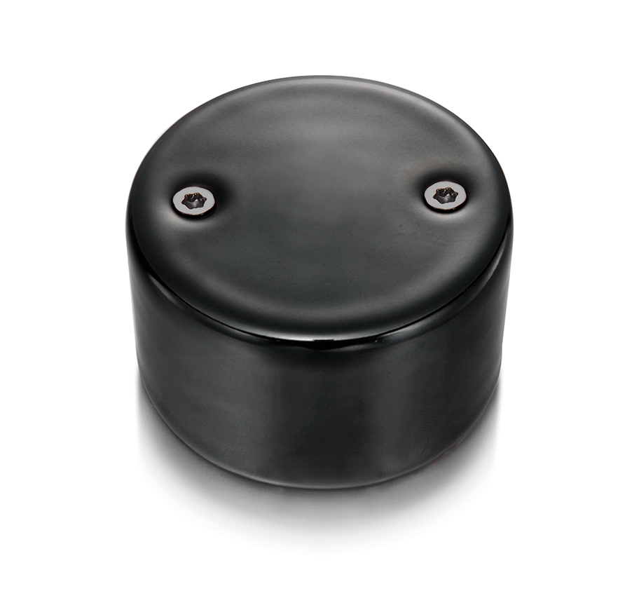 DO installation en saillie couvercle aveugle en porcelaine noire, vis nickelés noir