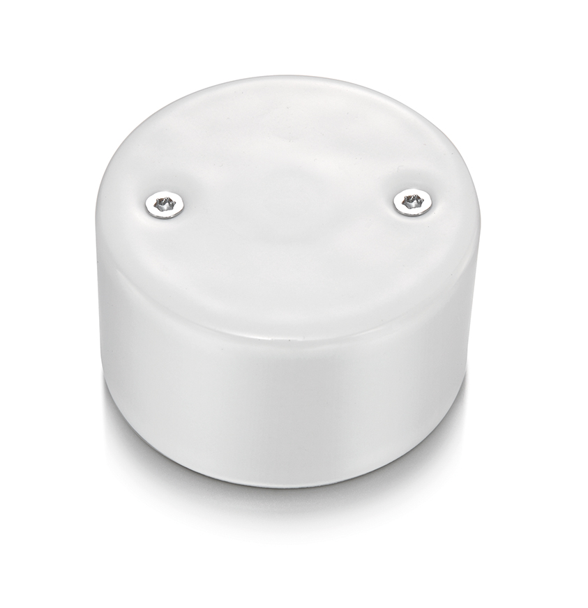 DO installation en saillie couvercle aveugle en porcelaine blanche, vis chromés