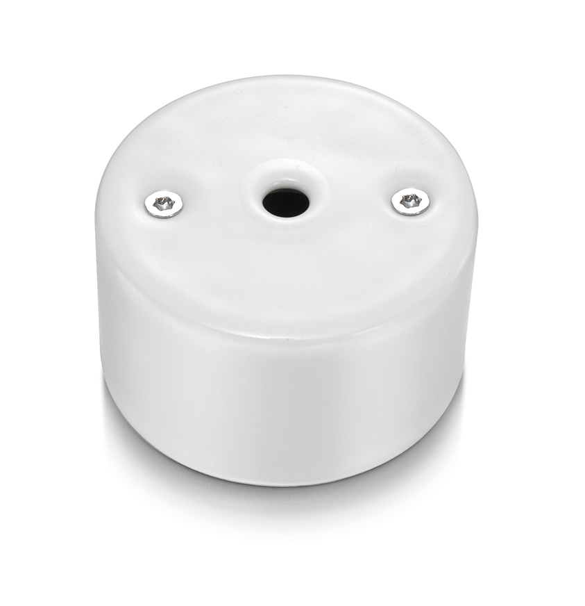 DO surface installation cable outlet porcelain white, screws chrome