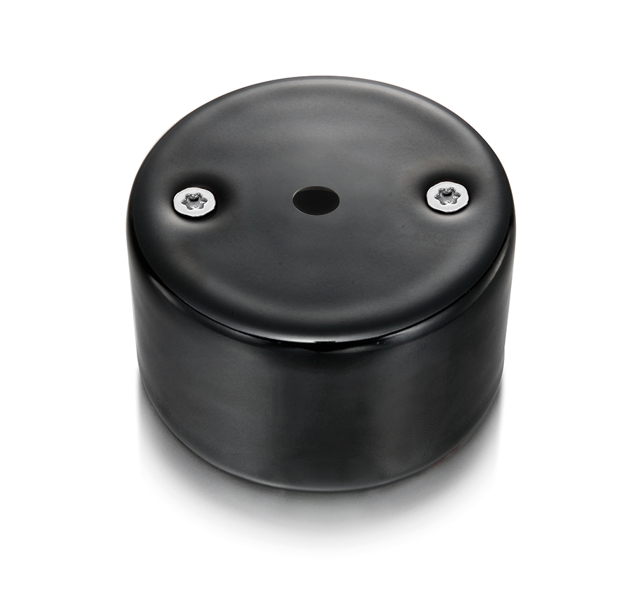 DO surface installation cable outlet porcelain black, screws chrome