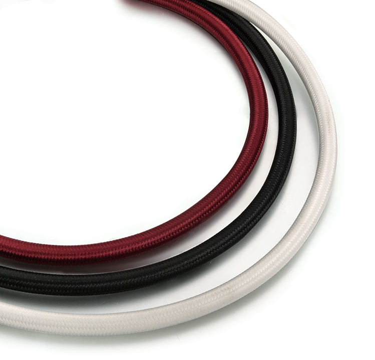 DO installation en saillie câble ignifuge 2x1,5 mm² 750V PVC fils tressé fibre de verre marsala 25 mètres