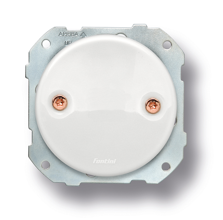 DO inbouw blindplaat porselein wit, schroeven koper