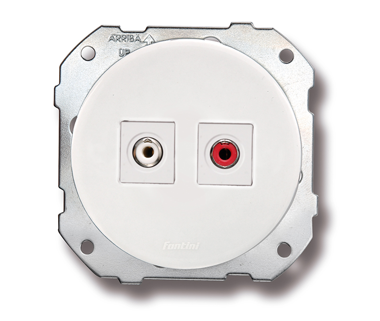 DO inbouw DO RCA audio-aansluiting porselein wit