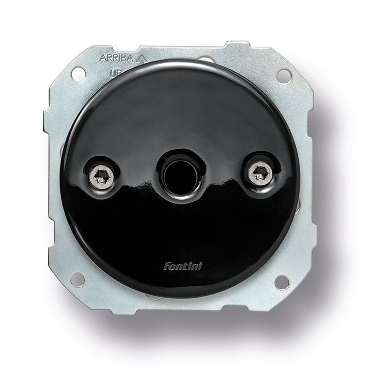 DO fitting installation cable outlet diameter 8mm porcelain black, screws black nickel