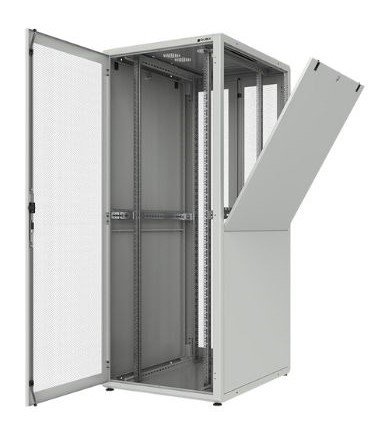 Datacenter rack | 800x1000x2000 | 42U | geperforeerde deuren | grijs
