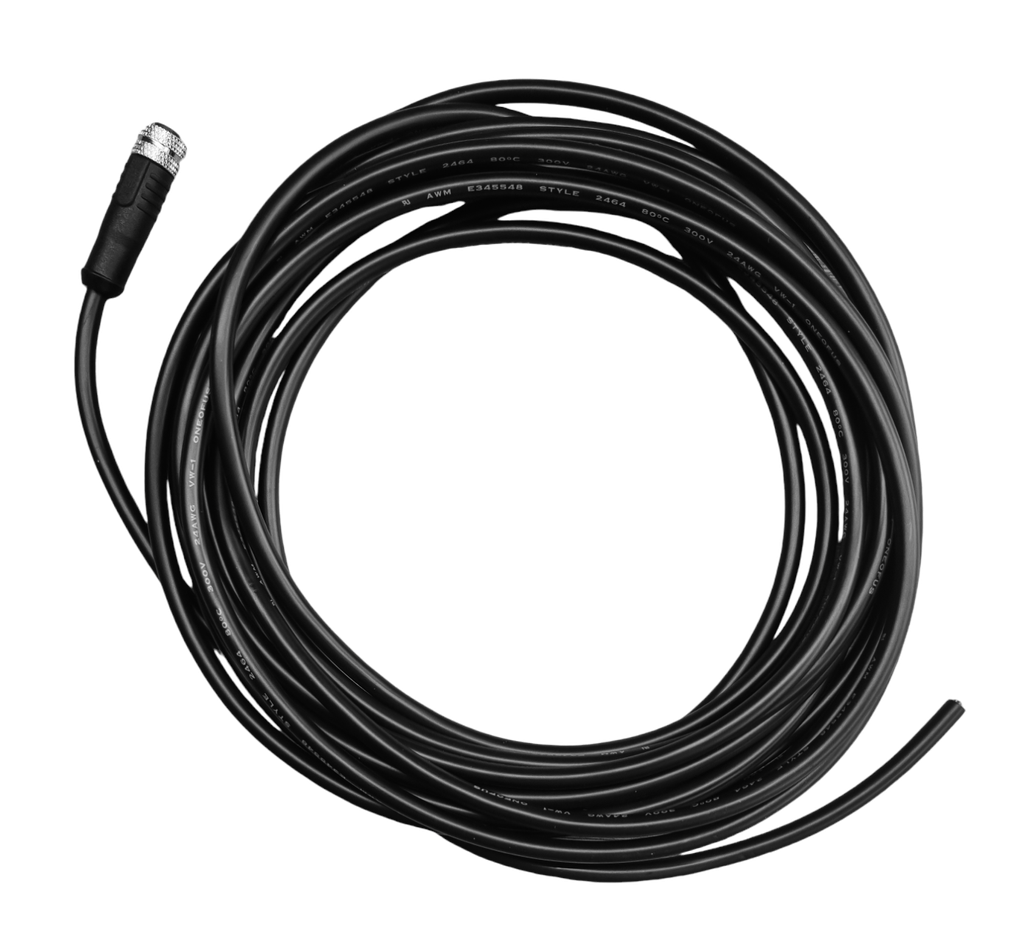 M8 A-code, PVC connection cable with open ended wires, 3-pin, 5m