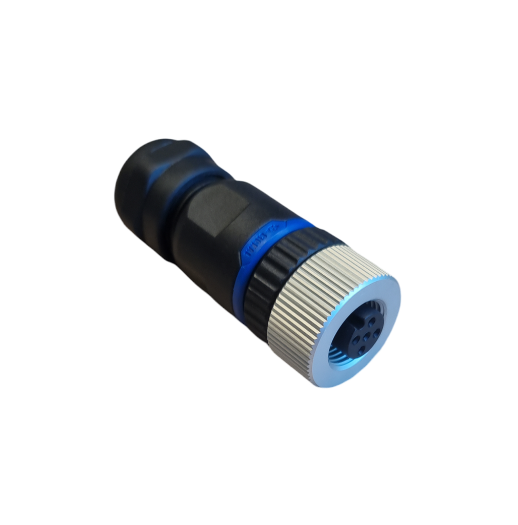 M12 A-code, vrouwelijke connector met schroefaansluiting, 5-polig