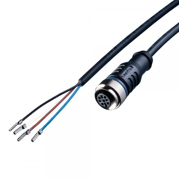 M12 connection cable | A-coded | 4-pin | 5m | PUR