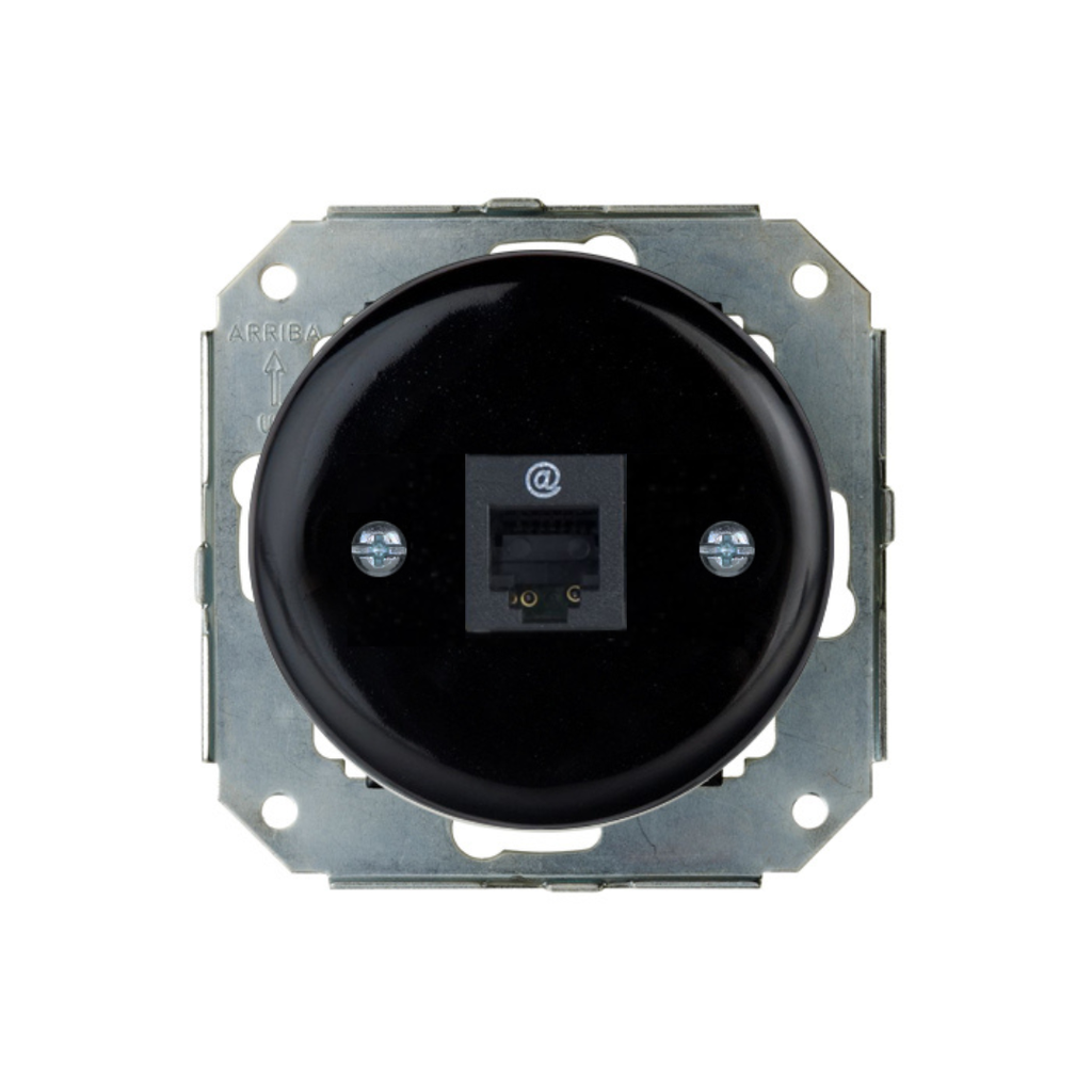 Garby Colonial simple prise RJ45 porcelaine noir